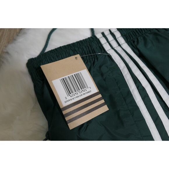 NWT Rare Adidas Vintage Nylon Forest Green Track Pants Youth Medium YM - Picture 2 of 11